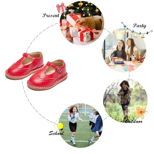 Image of Felix & Flora Toddler Little Girl Princess Dress Shoes-Mary Jane Flats for Girl Party School Shoes