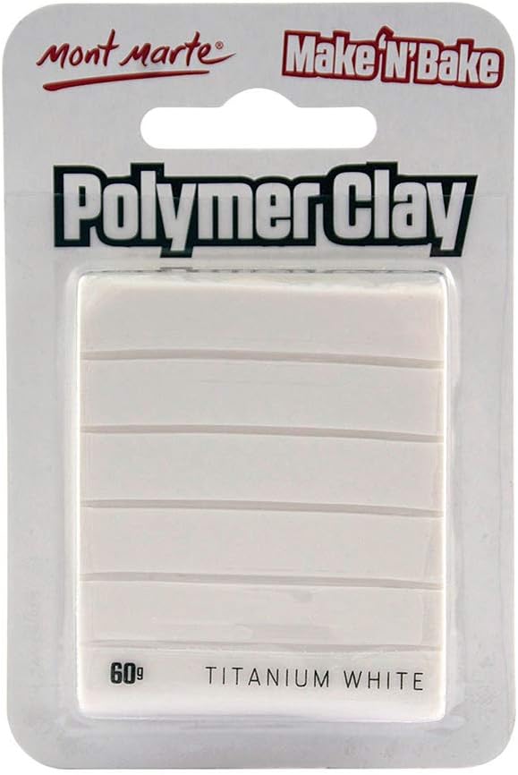 Mont MarteMont Marte Make and Bake Polymer Clay for Jewellery Making, Sculpting | Non Air Drying Polymer Clay - Titanium White