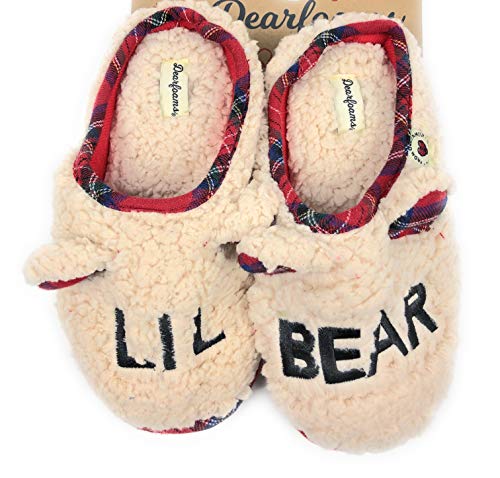 Dearfoams Lil Bear Memory Foam Boys Girls Plaid Clog Slippers (13/1)