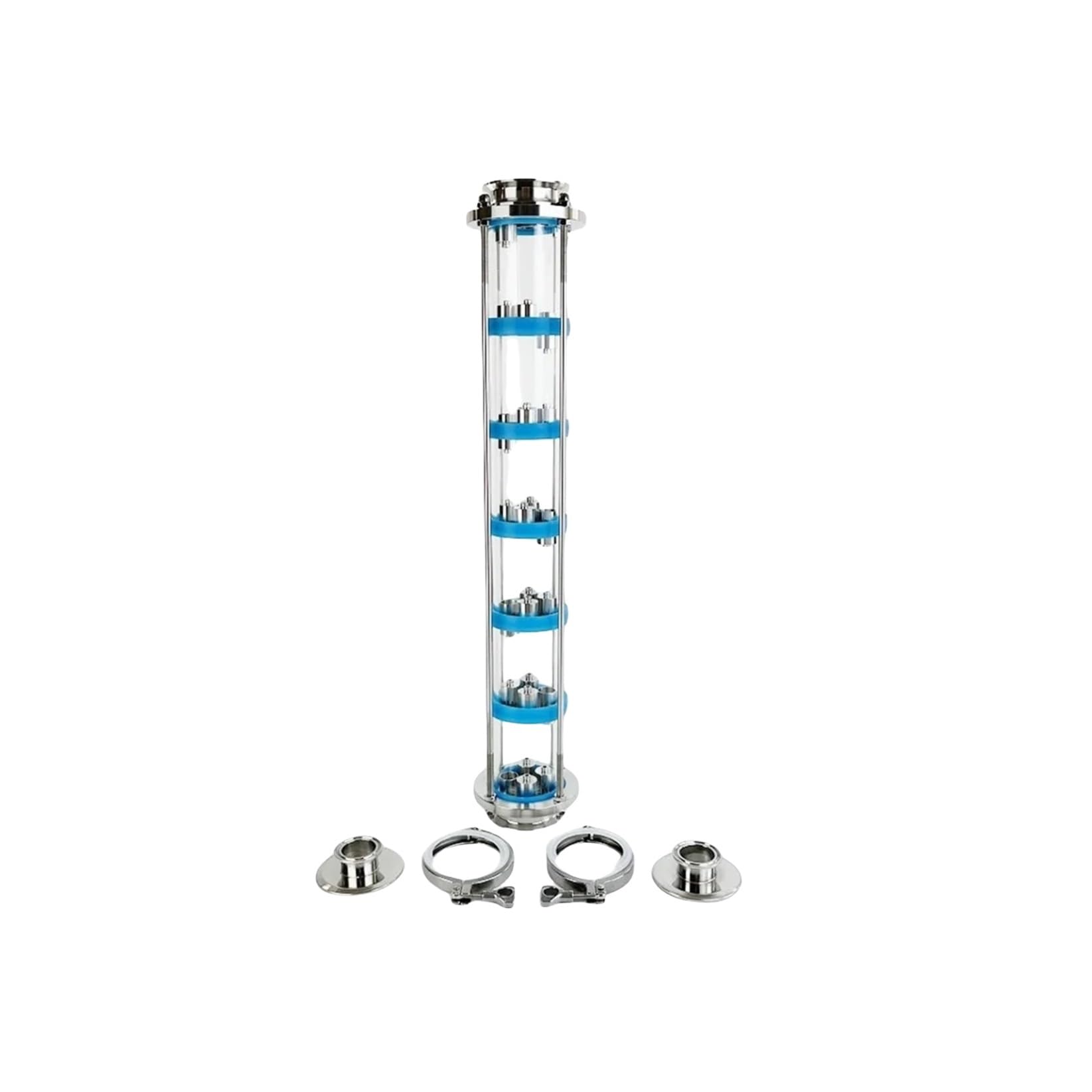 Colonna for Lenti di Distillazione Colonna di Lenti di distillazione da 3" con Set di Piastre a Bolle SS304 da 7 Pezzi, Colonna di distillazione SS304 a 7 Strati(Set 2)