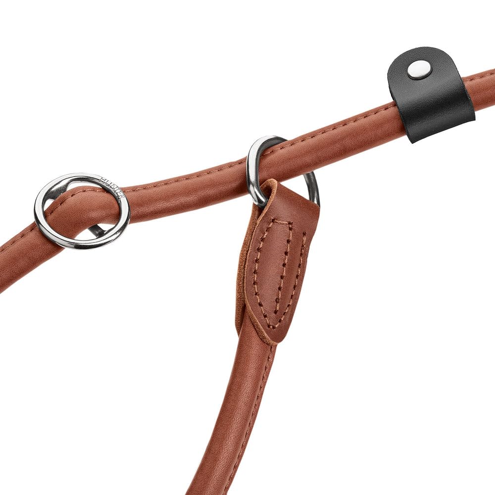 HUNTER Retriever - Guinzaglio Rotondo & Soft Canadian UP, Colore: Cognac, Morbida Pelle, Cinturino da Polso, Anello di Arresto Arrotondato, sostenibile, Made in Germany, Misura 10/120
