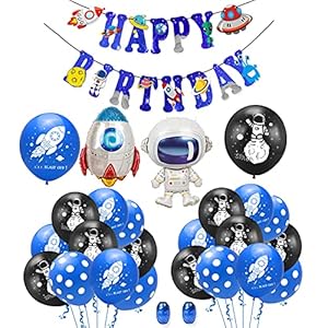 Verjaardag Decoraties Set Buitenste Ruimte Ballonnen Raket Folie Ballonnen Ruimte Verjaardag Banner voor kinderen…