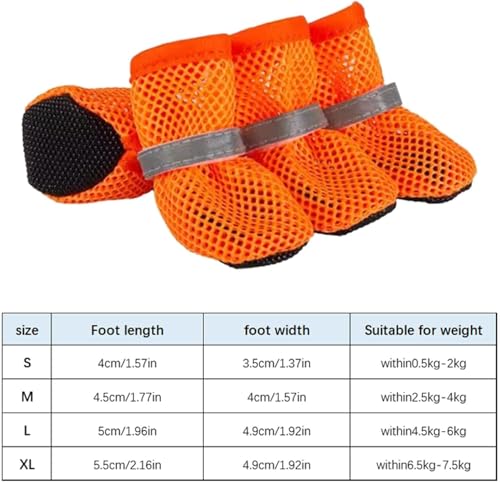 Sommer Mesh Hunde Schuhe 4 Stück Atmungsaktive Pfotenschutz Hundeschuhe Anti-Rutsch Hundeschuhe für heiße Sommerböden, Sommer Hundeschuhe Pfotenschutz Verstellbarem fürkleine Hunde (Grün, M)