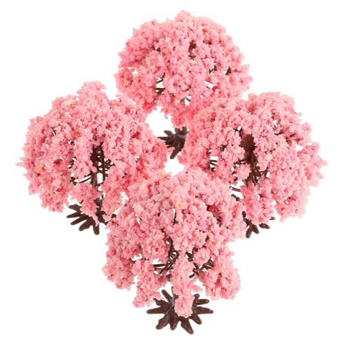 GETAJGHSD 4個 ミニチュア桜木模型点 リアルな装飾用ミニツリー ジオラマ用サンドテーブル 自然な美しさを再現したミニ園用樹木