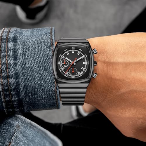 Image of CILOA Mens Watches Chronograph Stainless Steel Waterproof Date Analog Business Fashion Wristwatch for Men