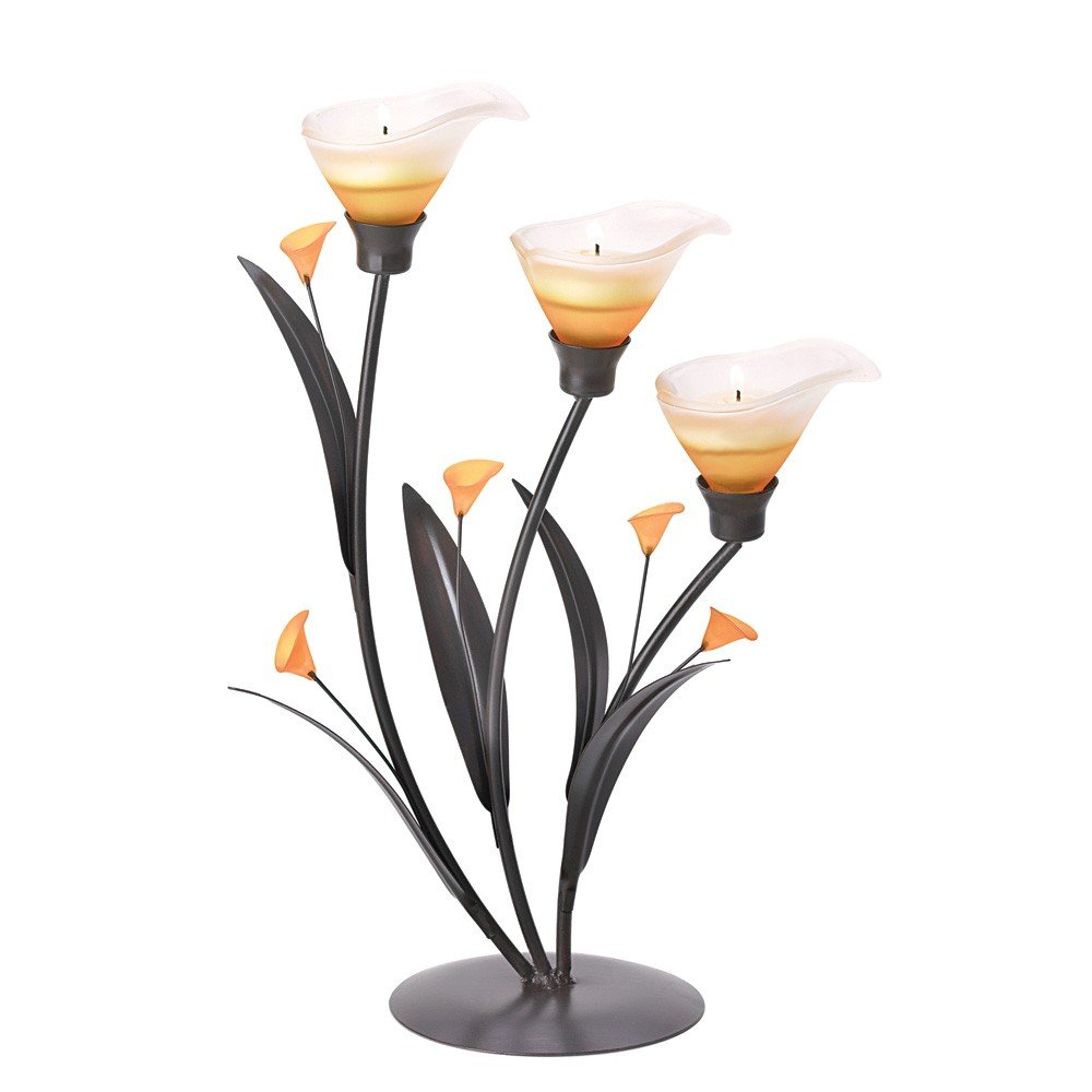 VERDUGO GIFT CO Amber Lilies Tealight Holder