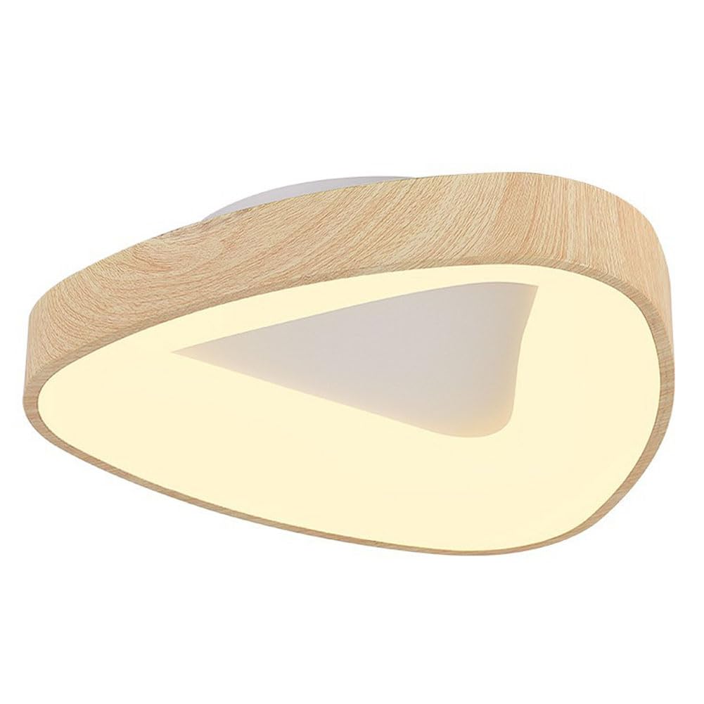 Plafonnier LED effet noyer de 45 cm et trois couleurs d'éclairage pour une chambre moderne