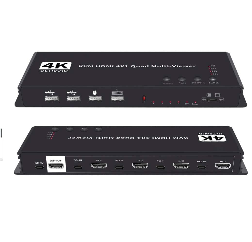 See full amazon price history chart for Tobo HDMI KVM Multiviewer Switch 4x1, HDMI Quad Multi-Viewer Seamless Switcher 4 in 1 Out,4K,3D,1080P, 5 Viewing Modes for Security Camera, PS4, Laptop, Monitor (Multiviewer 4K30Hz) TD-990H Tobo HDMI KVM Multiviewer Switch 4x1, HDMI Quad Multi-Viewer Seamless Switcher 4 in 1 Out,4K,3D,1080P, 5 Viewing Modes for Security Camera, PS4, Laptop, Monitor (Multiviewer 4K30Hz) TD-990H (B0DGXTFB41) Amazon Price History, Amazon Price Tracker