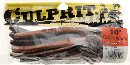 Culprit C1010-08 Original Worm 10-Inch, 10-Pack, Mocassin Shad