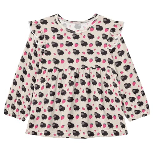 Strawberry Black Sheep Girls Shirts Cotton Long Sleeve Ruffle Toddler Tee Tops