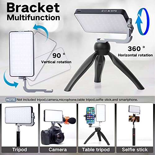 IVISII G2 Pocket RGB Camera Light,Built-in 7200mAh Rechargeable Battery 360°Full Color Gamut 9 Light Effects,2600-10000K LED Video Light Panel with Aluminum Alloy Body, Adjustable Tripod Stand