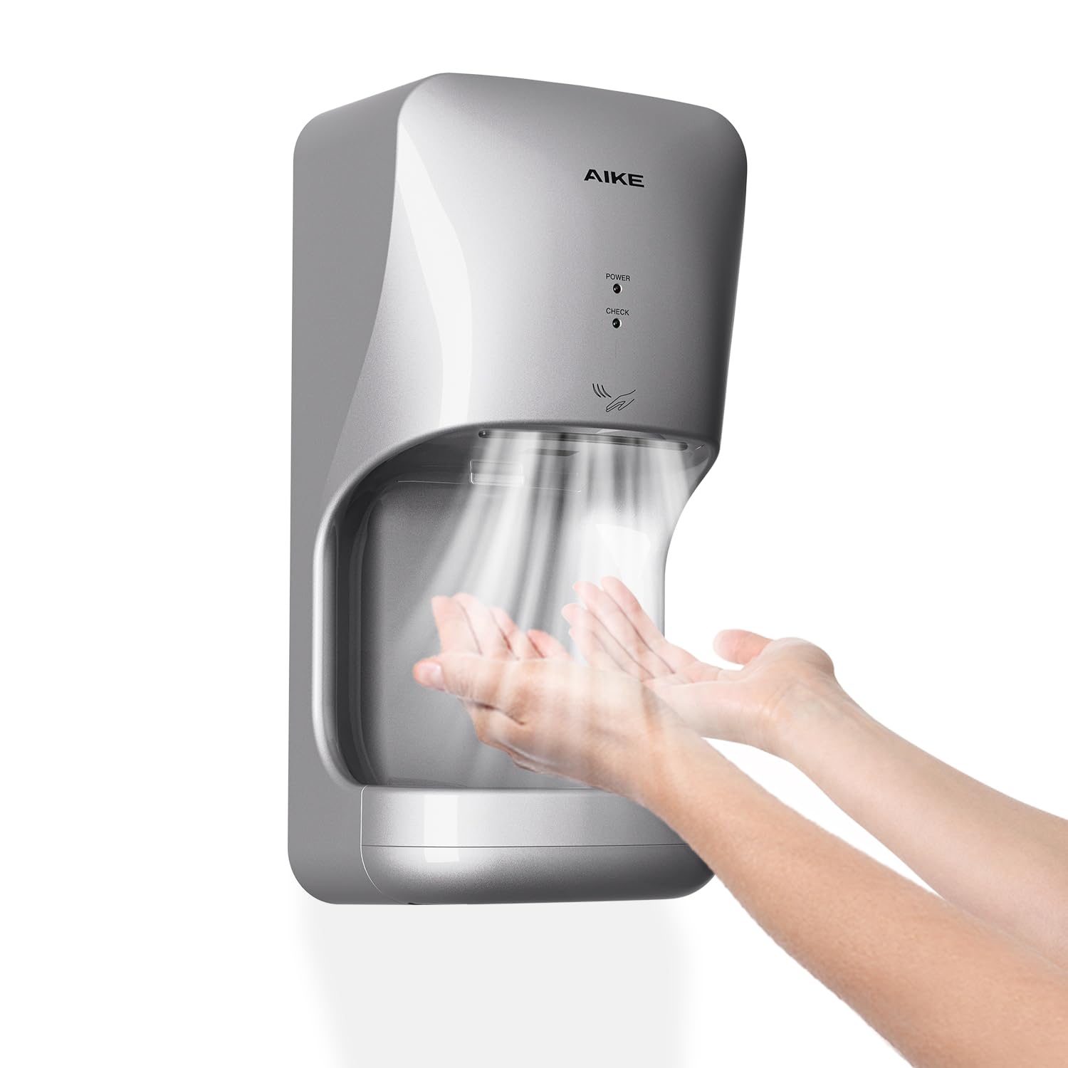 AIKE Automatic Jet Hand Dryer with Drip Tray 110V 1400W Model AK2632 Silver