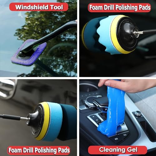 51 Pcs Car Cleaning Kit,Handheld Vacuum with 8000Pa Suction, Car Interior Detailing Kit with Detailing Brush set, Car Detailing Kit, Cleaning Gel, Car Cleaning Supplies, Car Accessories for Men/Women - Image 6
