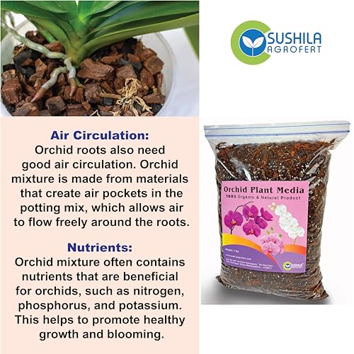Sushila Agrofert's Orchid Mix1Kg for Orchid Plants Ready to Use Orchid Potting Mixture