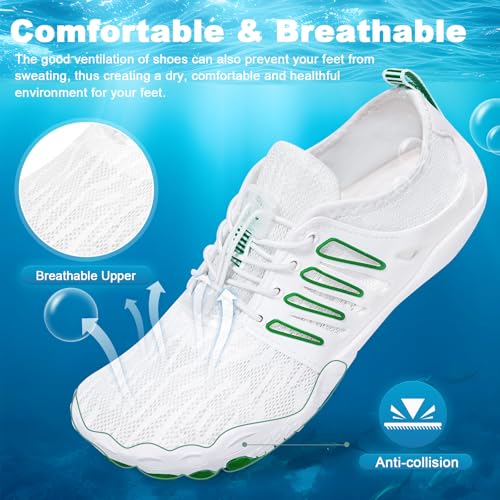 Image of Hike Barefoot Water Shoes for Women Men, Quick-Dry Aqua Footwear Breathable Non-Slip Wide Toe Shoe for Beach Swim River Pool Lake Hiking Kayaking Surfing