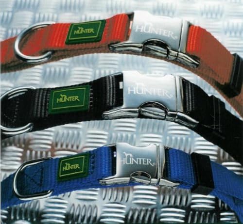HUNTER VARIO BASIC ALU-STRONG Halsung, Hundehalsband, Nylon, Aluminium Steckverschluss, L, orange