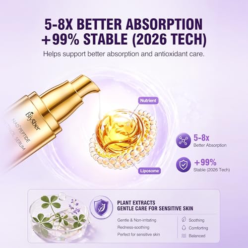 Image of Retinol Peptide Serum for Face & Neck with NAD+ Support,Firming Collagen Skin Care for Fine Lines, Wrinkles & Hydration, Lightweight Daily Serum for Women & Men, 1.7 Fl Oz