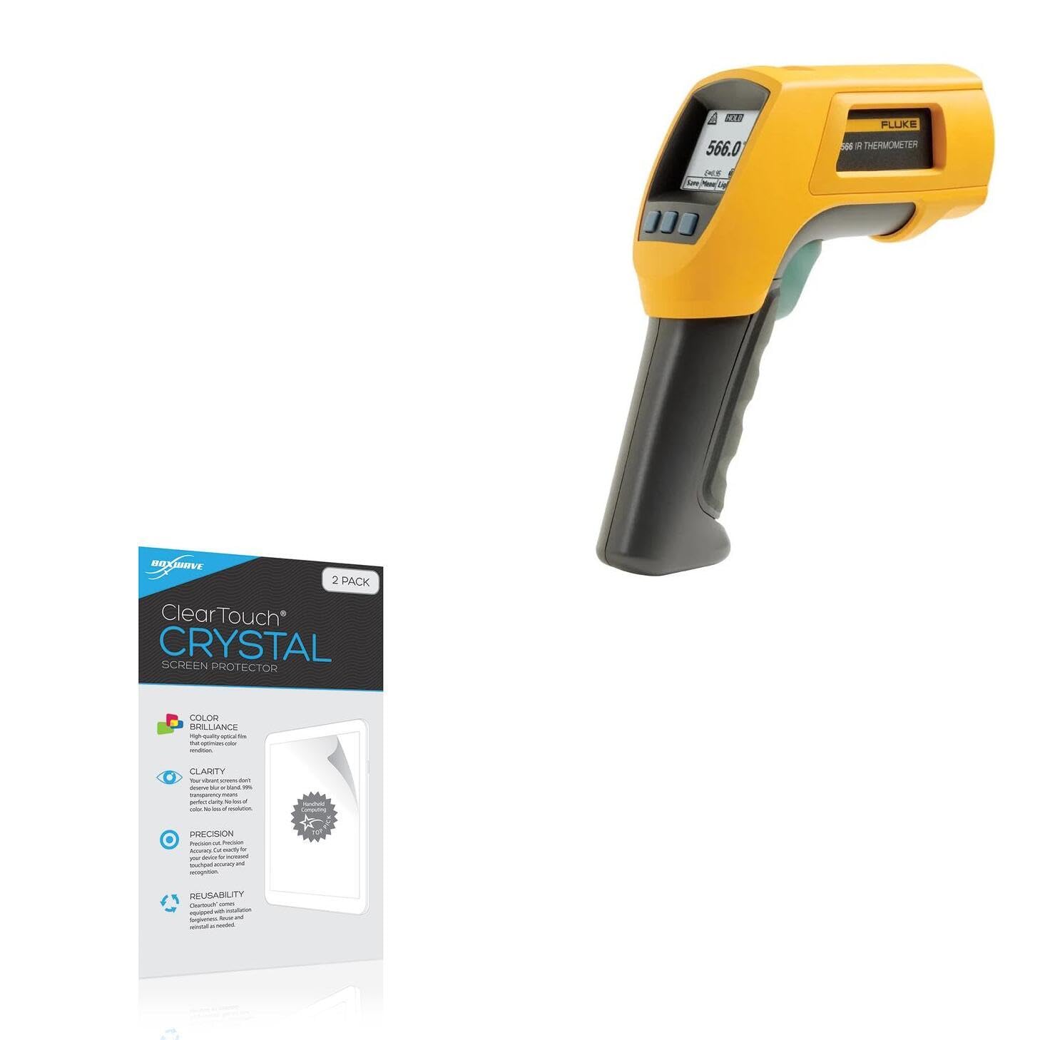 BoxWave Screen Protector Compatible with Fluke 566 - ClearTouch Crystal (2-Pack), HD Film Skin - Shields from Scratches