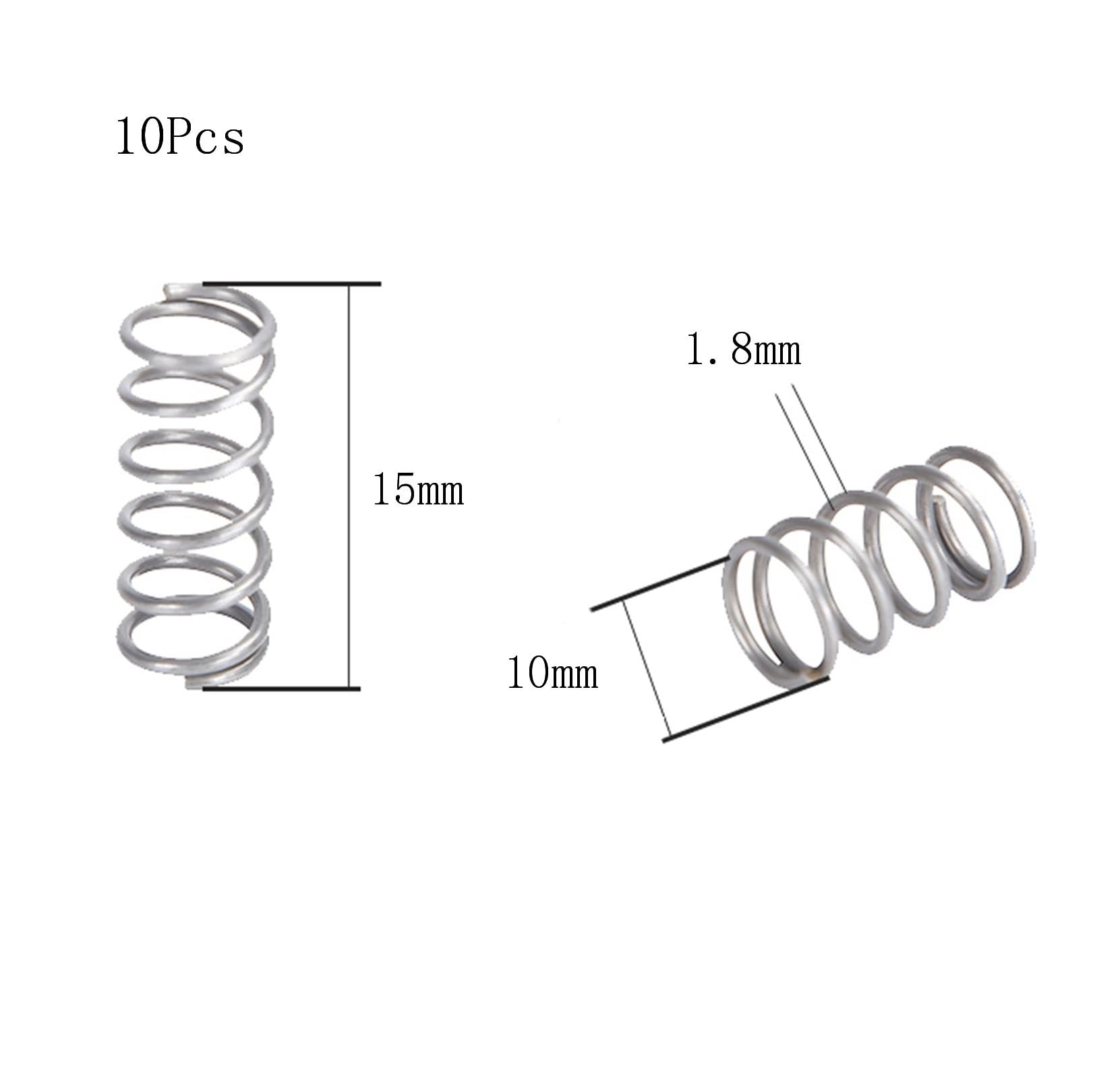 Ressorts De Compression, Ressort Acier, 2.5mm Fil Diamètre 24mm OD 25mm Longueur Libre, 5 Pièces