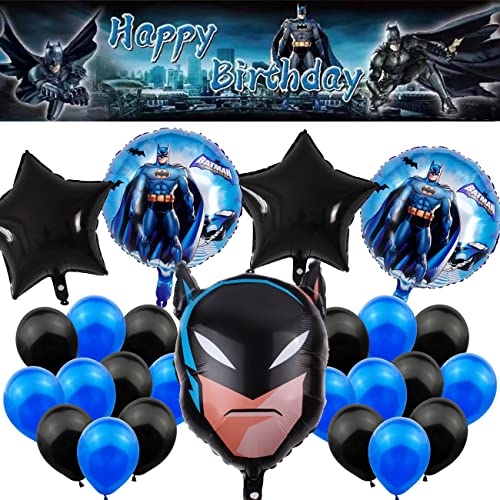 Batman Cumpleaños Fiesta Decoración, Miotlsy 26Pcs Decoracion Cumpleaños Superheroes Globos...