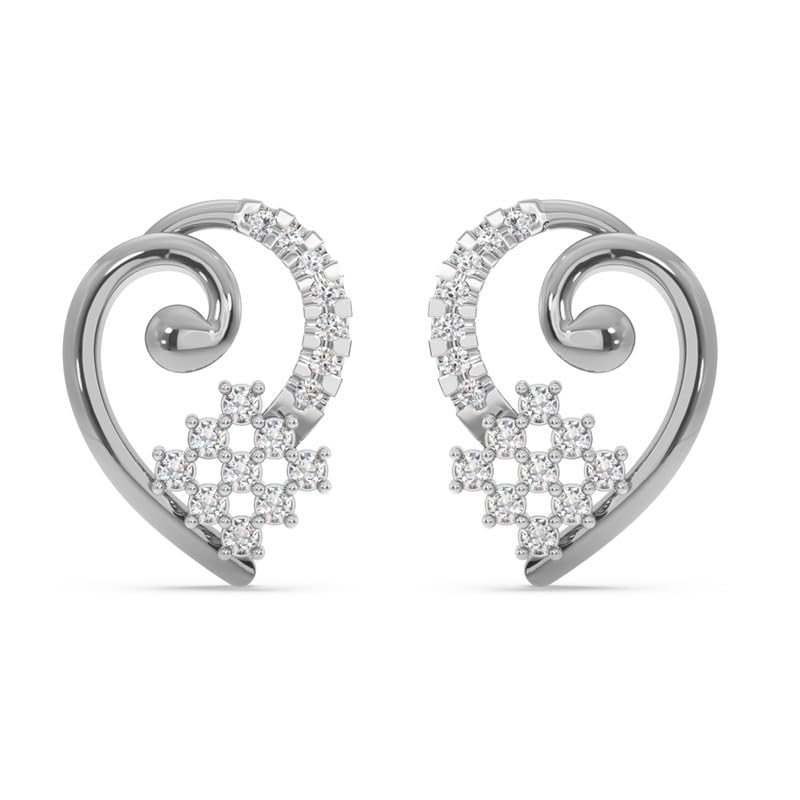 Image of KISNA JEWELS 14KT|18KT BIS Hallmark Pure Gold and Diamond Stud Earrings For Women with Screw Back clouser