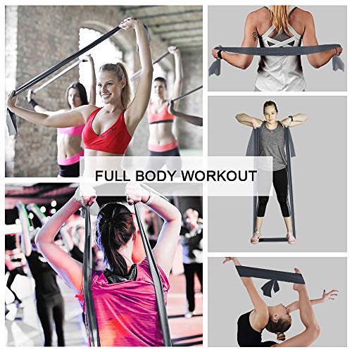 Image of A AZURELIFE Resistance Bands,Professional Long Non-Latex Elastic Stretch Bands,Exercise Bands for Physical Therapy, Yoga, Pilates, Rehab, at-Home or The Gym Workouts, Strength Training
