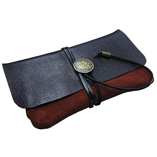 Preisvergleich Produktbild SAILORMJY Leder Tabakbeutel, Handgemachte Tragbare Tabak Zigarette Große Kapazität Zigarettenetui Hand Tabak Tasche Brau