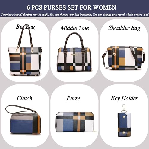 2E-youth Designer Purses and Handbags for Women Satchel Shoulder Bag Tote Top Handle Bag - Image 3
