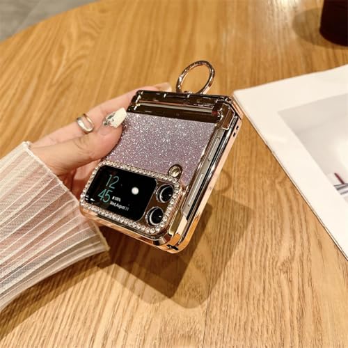 Coque Galaxy Z Flip 5 finition diamant de haute qualité noire