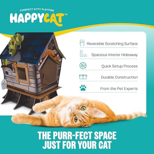 Casita Rascador Torre para Gatos de Cartón Natural miniatura 3