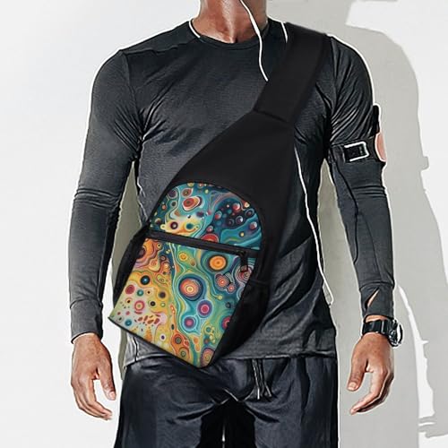 Mochila sling colorida pequeña para hombro y pecho miniatura 7