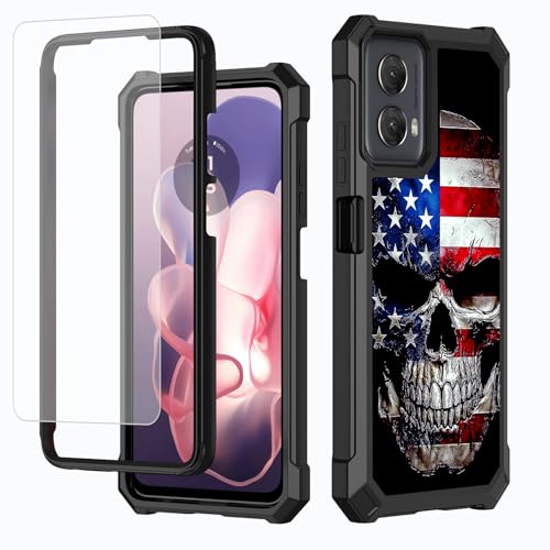 BFDHGQZC Case for Moto G Stylus 2024,Skull with an American Flag