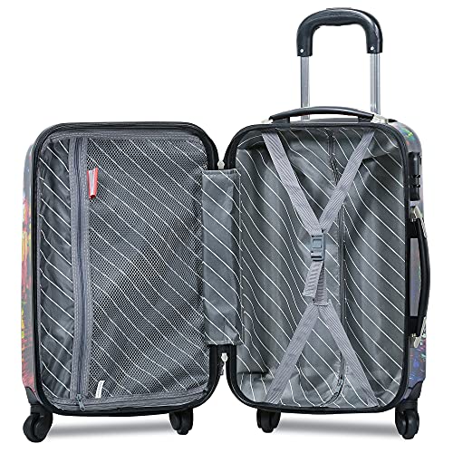 Dejuno Parisian Nights Hardside 3-PC Spinner Luggage Set, Multicolor, [III] 20x13x9,25x15x10,29x17.5x114