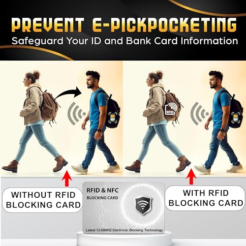 SaiTech IT 5 Pack RFID Blocking Cards Protect Your Entire Wallet, Purse, and Cards from NFC Contactless Theft Wallet for Men & Women - Silver (5 Pcs Silver)3