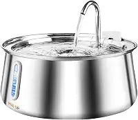 Fonte de Agua pra Gato,Janela de Nível de Água e Aço Inoxidável,Capacidade de 4L e Conveniência para Viagens,Sistema de Filtragem Quádrupla,Fácil de Desmontar e Limpar,Bebedouro Gato 4L