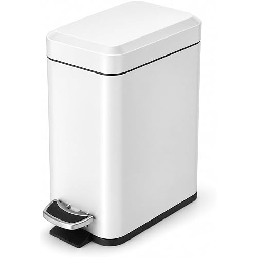 Home Zone Living 1.3 Gallon Stainless Steel Small Trash Can with a Lid