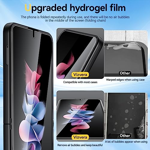 Vizvera Screen Protector for Samsung Galaxy Flip 3-2 Pack EPU Film with Tempered Glass Camera Lens Protector - Case Friendly