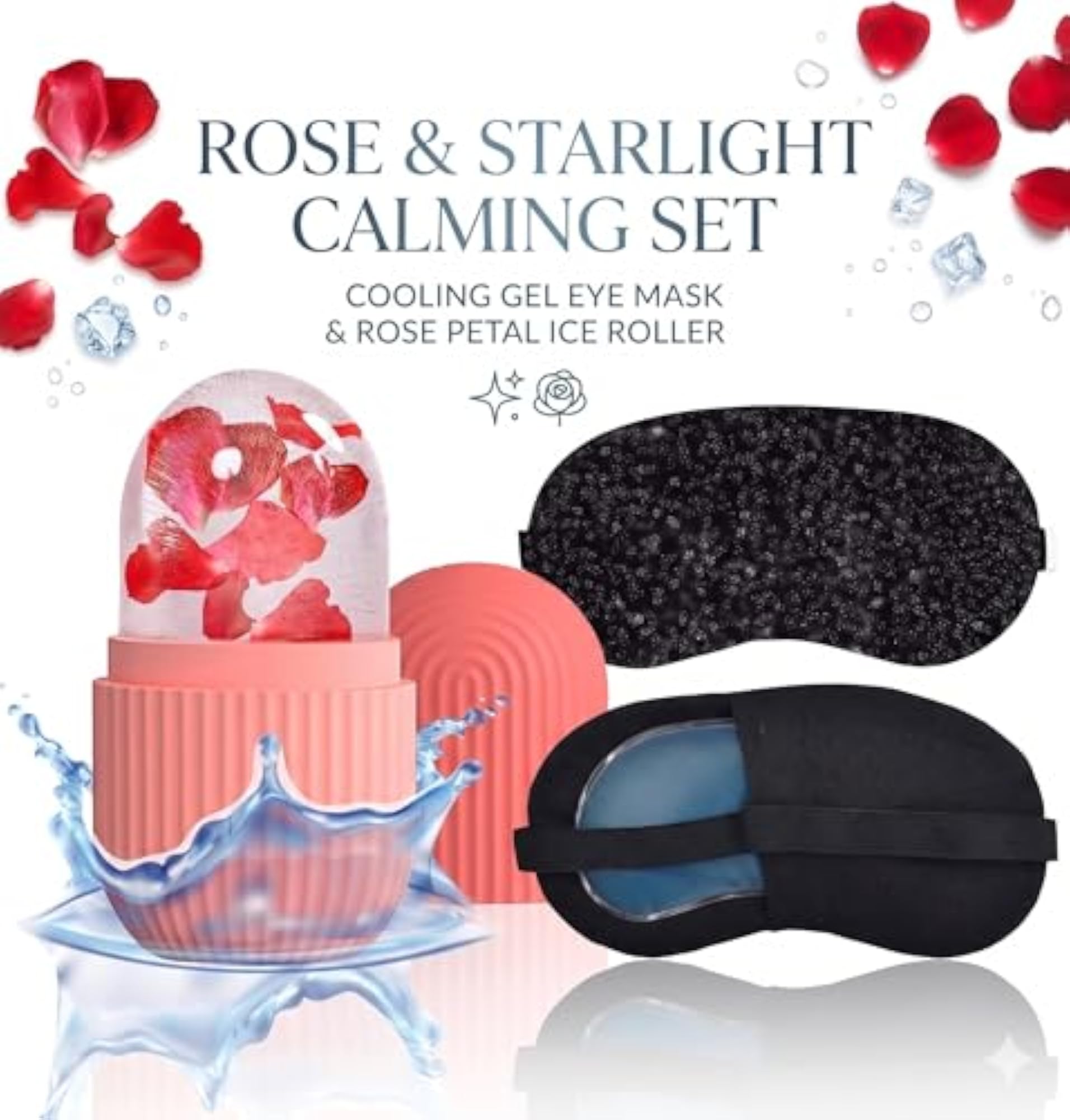 Cold Compress Face Kit, Eye Mask & Ice Cup Roller