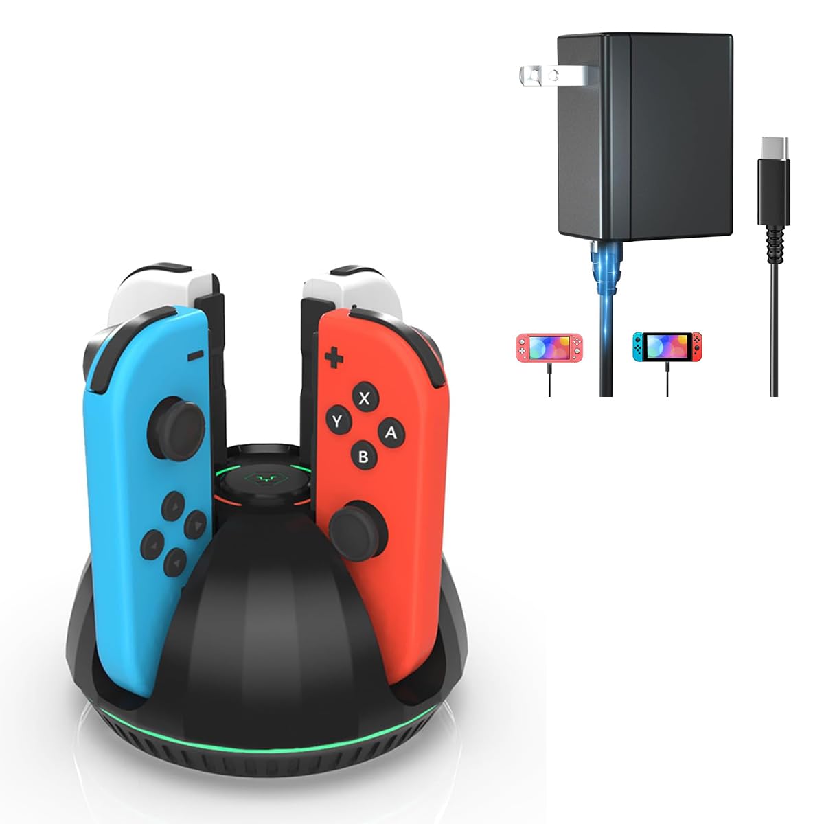 NALENSY Switch Controller Charger for Nintendo Switch Joy Con and Switch Charger Deal Bundle Off