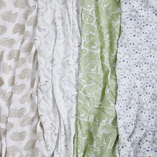 Image of aden + anais Essentials Muslin Swaddle Blankets for Baby Girls and Boys, Newborn Receiving Blanket for Swaddling, 100% Cotton Baby Swaddle Wrap, 4 Pack, Harmony