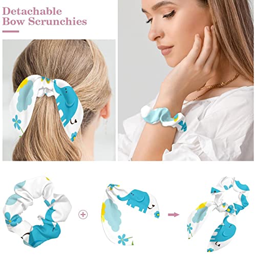 Chouchous pour cheveux bleu écailles : pack de 6 nœuds premium pour queue de cheval - 4
