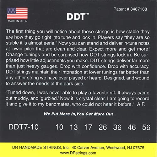 DR E DROP DDT7-10 Drop-Down Tuning Jeu de cordes pour Guitare électrique 7 cordes - Les Beatles, Paul McCartney, John Lennon, RIngo Starr, George Harrison DR E DROP DDT7-10 Drop-Down Tuning Jeu de cordes pour Guitare électrique 7 cordes – Image 4