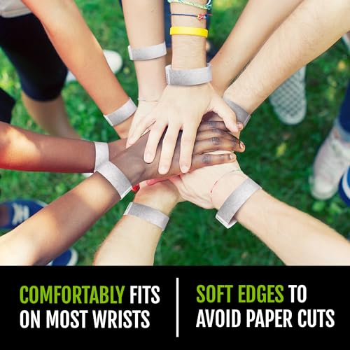 Image of 500 WristCo Silver Tyvek Wristbands for Events - Comfortable Tear Resistant Paper Bracelets ID Wrist Bands for Concerts Festivals Admission Party Identification