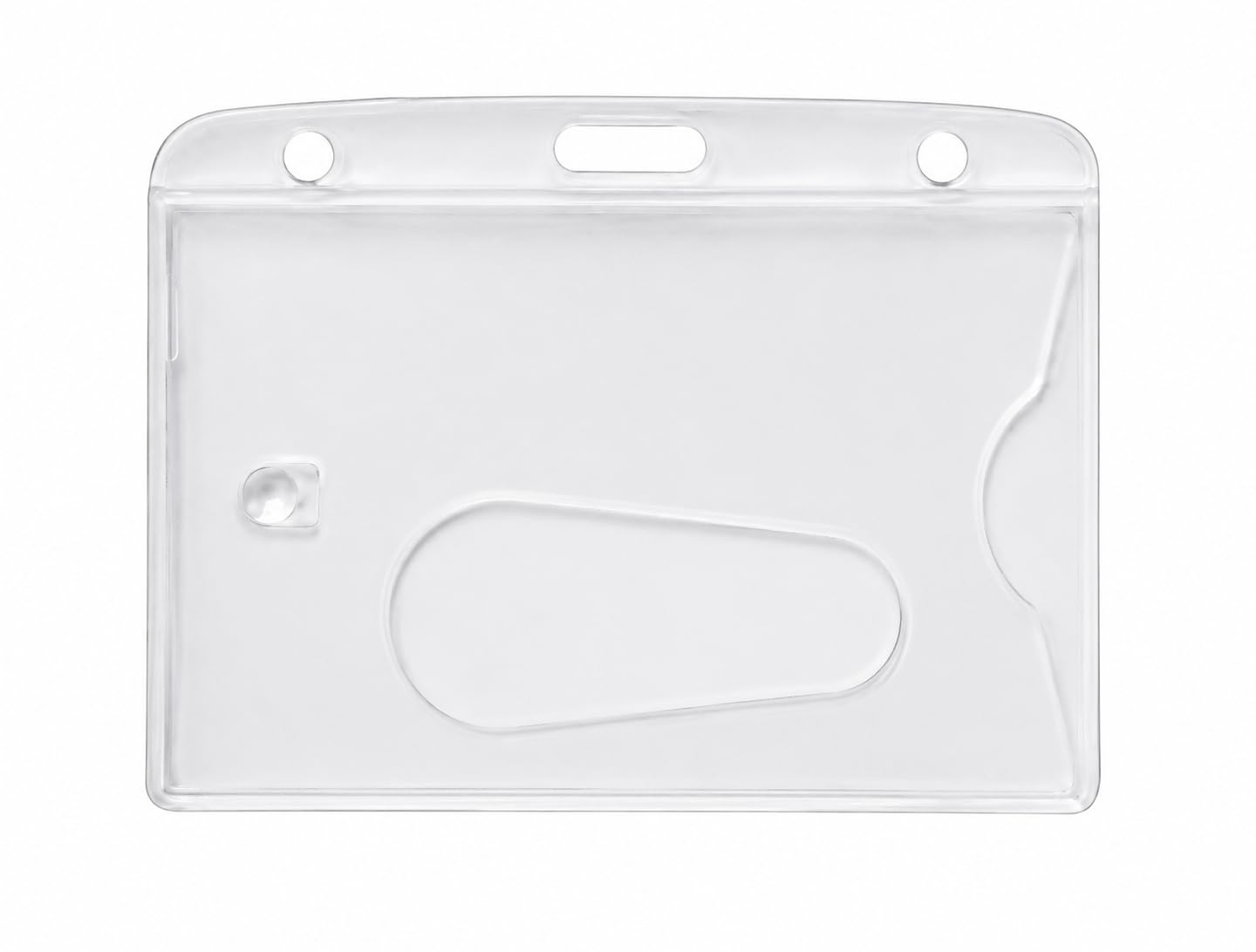 50x Kartenhalter Ausweishülle Ausweishalter Hartplastik Polycarbonat Namensschild Daumenschub HORIZONTAL