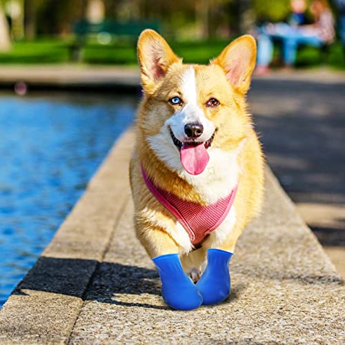 Image of UKCOCO Pet Waterproof Shoes Size S Dog Boots with Anti-Slip Sole 4-Pack Outdoor Paw Covers for Walking Rain Mud and Snow Durable Protective Footwear for Small Dogs
