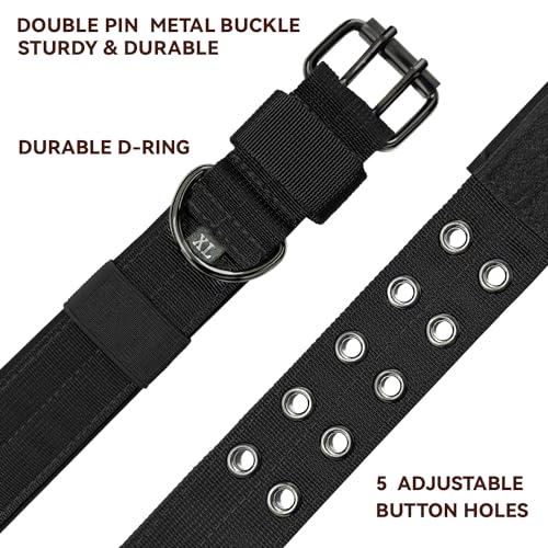 Heavy-Duty-Dog-Collar-for-Large-Dogs-Tactical-Dog-Collars-with-Metal-Buckle-D-Ring-15-Width-Thick-Adjustable-Nylon-Dog-Collar-for-Medium-Dogs-BlackL - Cucciolini Doodles   Heavy-Duty-Dog-Collar-for-Large-Dogs-Tactical-Dog-Collars-with-Metal-Buckle-D-Ring-15-Width-Thick-Adjustable-Nylon-Dog-Collar-for-Medium-Dogs-BlackL