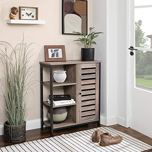 VASAGLE dressoir, keukenkastje met 3 open rekken, badkamerkastje, woonkamer, hal, keuken, thuiskantoor, stalen frame… - Image 4