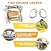 ISOP Emergency Fire Escape Rope Ladder 3-4 Story Homes 32 ft Flame Resistant Unique Safety Ladder with Hooks & Safety Cord & Safety Belt - Fast Deploy & Simple to Use - Compact & Reusable