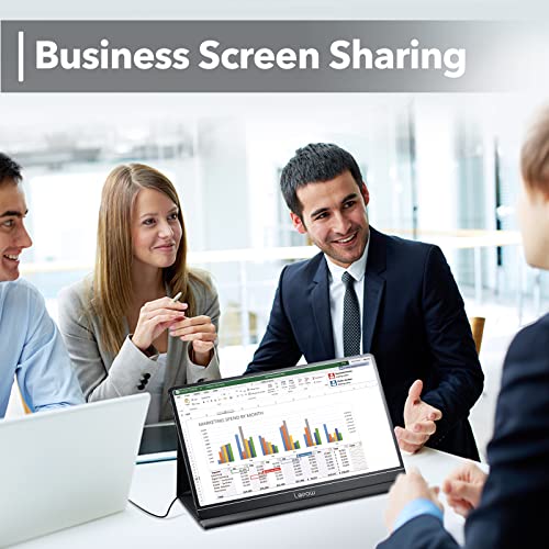 Lepow Portable Monitor 15.6 Inch Full Hd 1080P Usb Type-C Computer Display Ips Eye Care Screen With Hdmi Type C Speakers For Laptop Pc Ps4 Xbox Phone Included Smart Cover & Screen Protector Black #TOP2