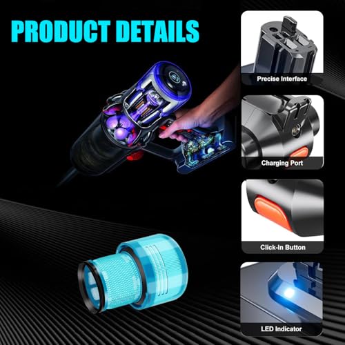 Mozzoom Akku als Ersatz für Dyson V11 Kompatibel mit V11/SV15/SV16/SV22 Handstaubsaugern, 25.2V 3900mAh (klickbares Installationssystem)